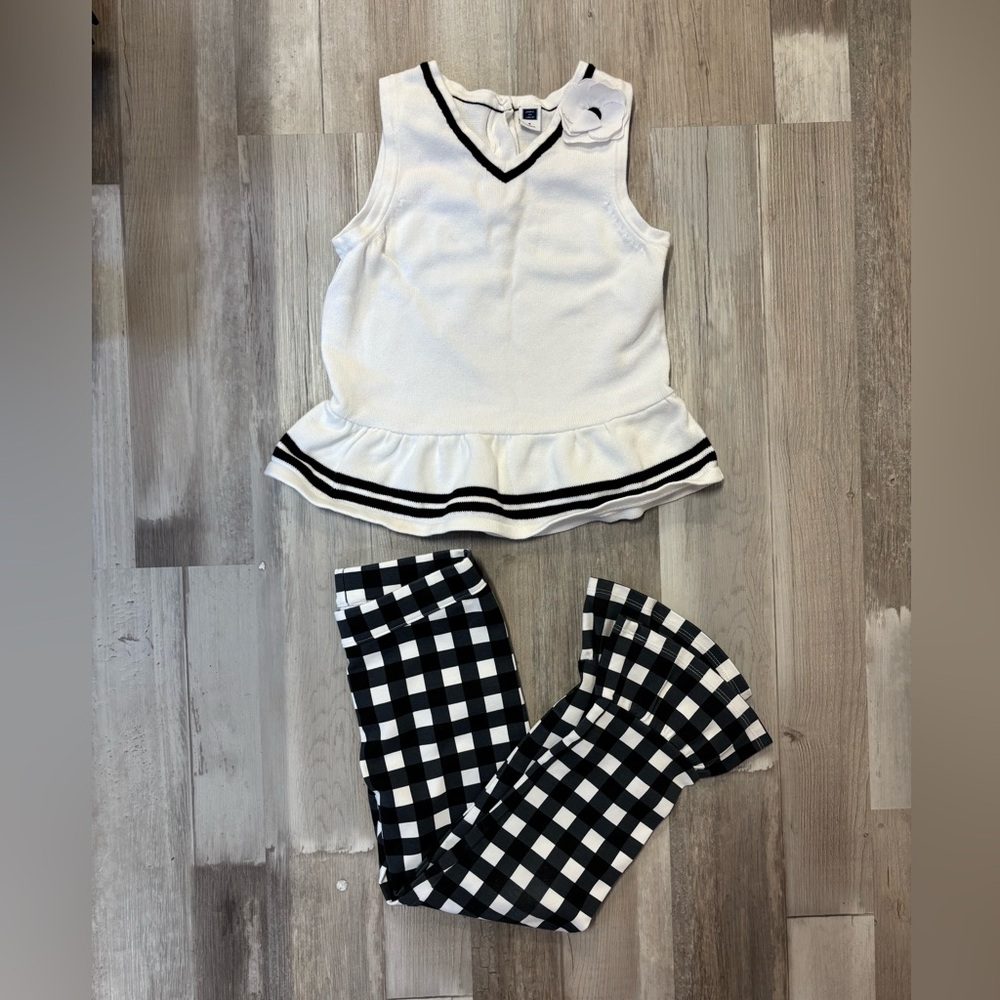 Janie and Jack Girls Match Top and Leggings Size 6